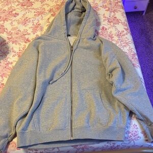 Brandy Melville Gray Hoodie Jacket